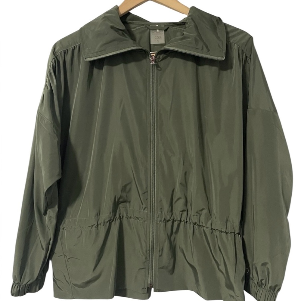 CALIA Carie Underwood Size Small Woven Anywhere Jacket Full Zip olive green